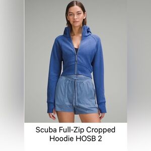lululemon athletica Blue Scuba Full-Zip Cropped Hoodie